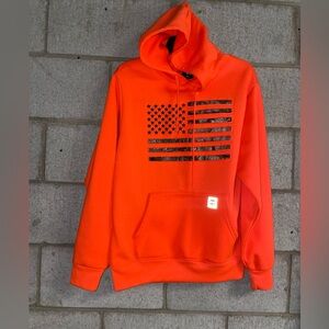 🇺🇸Bright orange flag hoodie!NWOT!🇺🇸